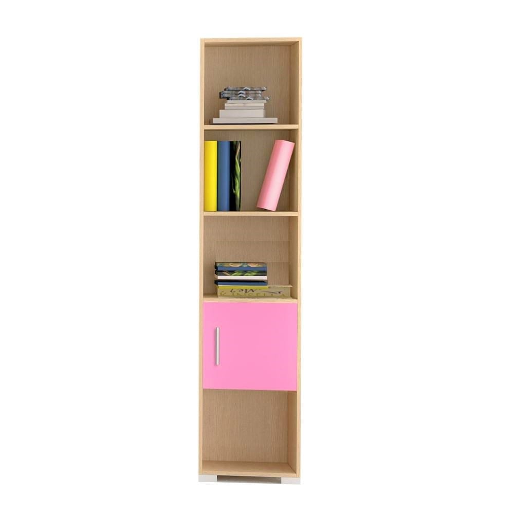 Omarket Βιβλιοθήκη Orlena Elegance - 122x180 Δρυς|Ροζ Omarket-E5453446