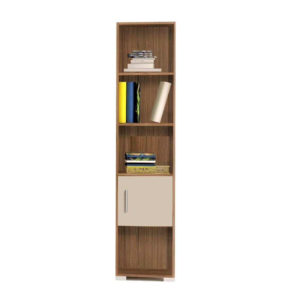 Omarket Βιβλιοθήκη Mirella Elegance - 166x180 Εκρού|Καρυδί Omarket-E5453344