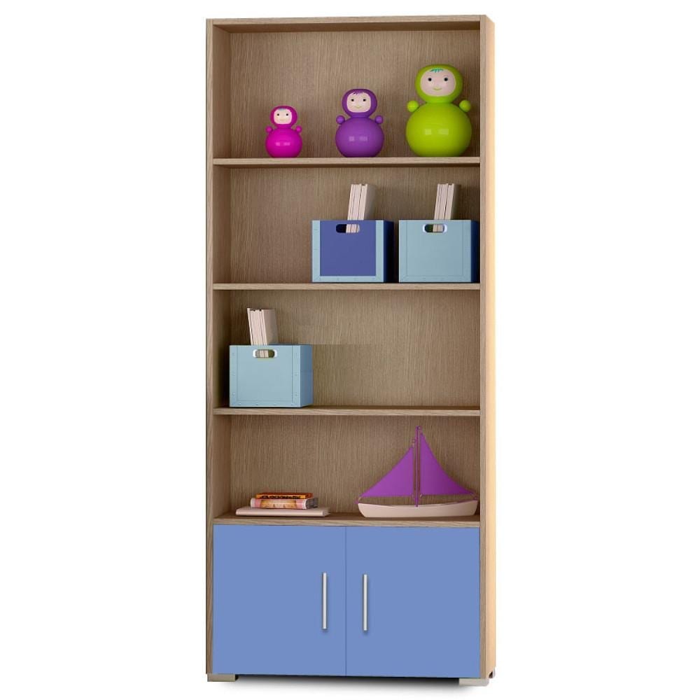 Omarket Βιβλιοθήκη Elvoria Elegance - 122x180 Δρυς|Σιέλ Omarket-E5454004
