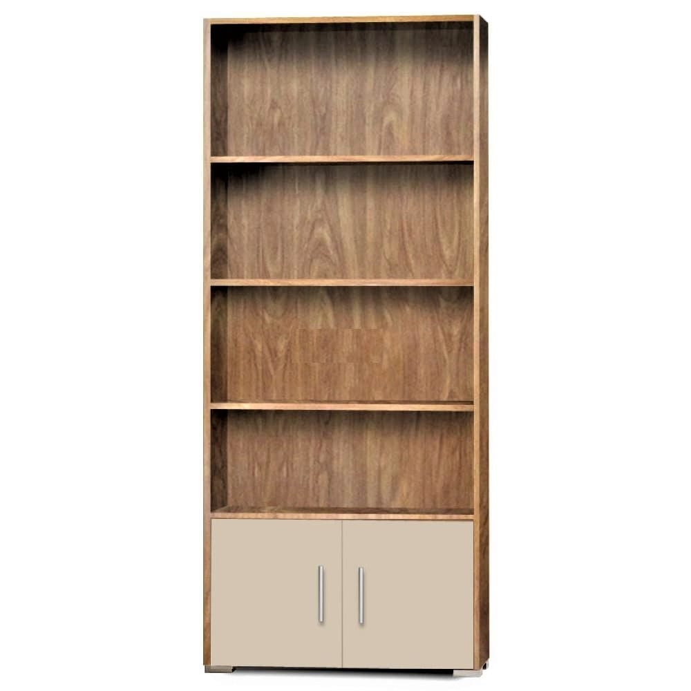 Omarket Βιβλιοθήκη Virella Elegance - 122x180 Εκρού|Καρυδί Omarket-E5453818