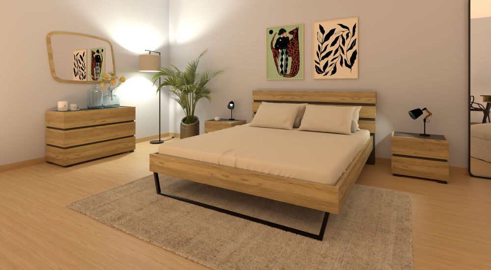 Omarket Σετ Κρεβατοκάμαρα Lunessa Collection 960 - για στρώμα κρεβατιού 236x200Intrahome-E5470309