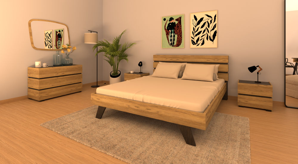 Omarket Σετ Κρεβατοκάμαρα Lunessa Collection 960 - για στρώμα κρεβατιού 220x200Intrahome-E5470115