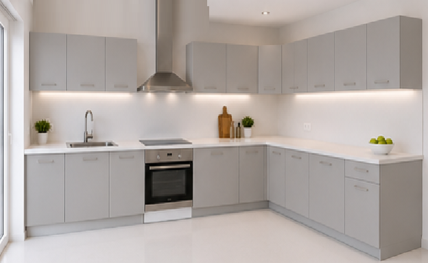 Intrahome Γωνιακή Κουζίνα 92 202x338 Πλάτος 540 κουτία 46cm / 83cm / 98cm / Γωνία 90x90 / 59cm / 99cm / 53cm Κρεμαστά – Βάσεις μαζί με πάγκο μελαμίνης 3,2cm  Intrahome-gkri231282375945