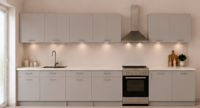 Intrahome Γωνιακή Κουζίνα 40 225x236 Πλάτος 461 κουτία 47cm / 58cm / 100cm / Γωνία 90x90 / 47cm / 76cm / 60cm Κρεμαστά – Βάσεις μαζί με πάγκο μελαμίνης 3,2cm  Intrahome-gkri231282370745