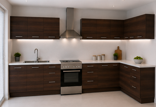 Intrahome Γωνιακή Κουζίνα 38 223x131 Πλάτος 354 κουτία 80cm / 56cm / 59cm / 51cm / 103cm / Γωνία 90x90 / 37cm / 103cm / 40cm Κρεμαστά – Βάσεις μαζί με πάγκο μελαμίνης 3,2cm  Intrahome-wenge231282370545