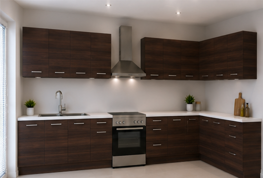 Intrahome Γωνιακή Κουζίνα 49 210x180 Πλάτος 390 κουτία 41cm / 52cm / 54cm / 83cm / Γωνία 90x90 / 102cm / 101cm / 102cm / 61cm Κρεμαστά – Βάσεις μαζί με πάγκο μελαμίνης 3,2cm  Intrahome-wenge231282371623