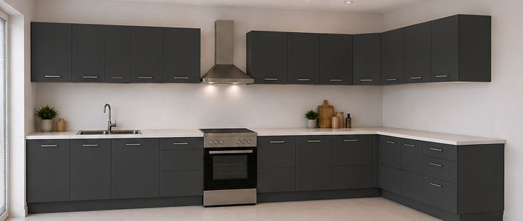 Intrahome Γωνιακή Κουζίνα 95 162x166 Πλάτος 328 κουτία 78cm / 82cm / 51cm / Γωνία 90x90 / 63cm / 37cm / 56cm / 60cm / 98cm Κρεμαστά – Βάσεις μαζί με πάγκο μελαμίνης 3,2cm  Intrahome-anthraki231282376245