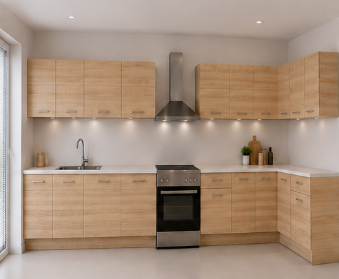 Intrahome Γωνιακή Κουζίνα 67 382x172 Πλάτος 554 κουτία 96cm / 102cm / 96cm / 64cm / 59cm / Γωνία 90x90 / 48cm / 103cm / 102cm / 100cm Κρεμαστά – Βάσεις μαζί με πάγκο μελαμίνης 3,2cm  Intrahome-sono82373445