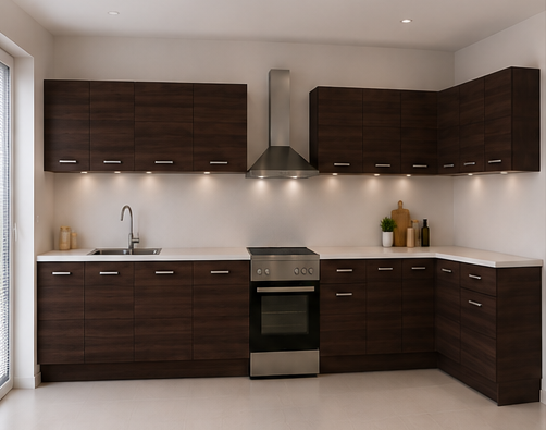 Intrahome Γωνιακή Κουζίνα 67 382x172 Πλάτος 554 κουτία 96cm / 102cm / 96cm / 64cm / 59cm / Γωνία 90x90 / 48cm / 103cm / 102cm / 100cm Κρεμαστά – Βάσεις μαζί με πάγκο μελαμίνης 3,2cm  Intrahome-wenge231282373445