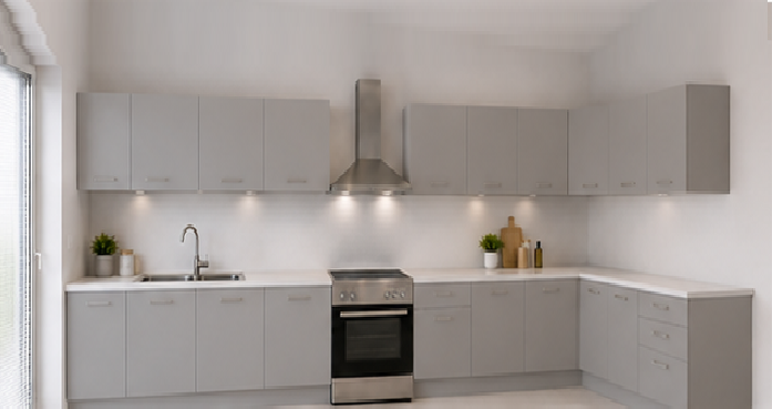 Intrahome Γωνιακή Κουζίνα 5 289x215 Πλάτος 504 κουτία 101cm / 59cm / 48cm / 62cm / 61cm / Γωνία 90x90 / 64cm / 62cm / 57cm / 53cm / 60cm Κρεμαστά – Βάσεις μαζί με πάγκο μελαμίνης 3,2cm  Intrahome-gkri231282367245