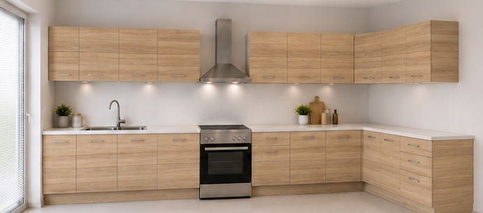 Intrahome Γωνιακή Κουζίνα 5 289x215 Πλάτος 504 κουτία 101cm / 59cm / 48cm / 62cm / 61cm / Γωνία 90x90 / 64cm / 62cm / 57cm / 53cm / 60cm Κρεμαστά – Βάσεις μαζί με πάγκο μελαμίνης 3,2cm Intrahome-sono82367245