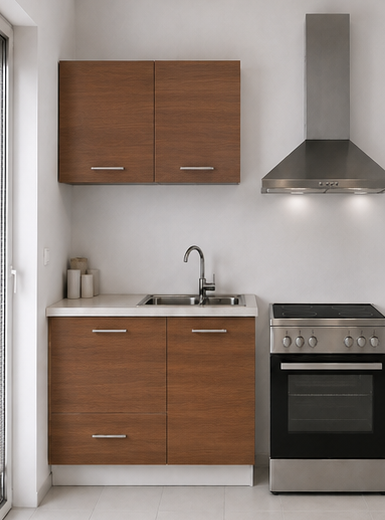 Intrahome Ευθεία Κουζίνα 6 Πλάτος 80 κουτία 44cm / 43cm Κρεμαστά – Βάσεις μαζί με πάγκο μελαμίνης 3,2cm  Intrahome-karidi1282357345