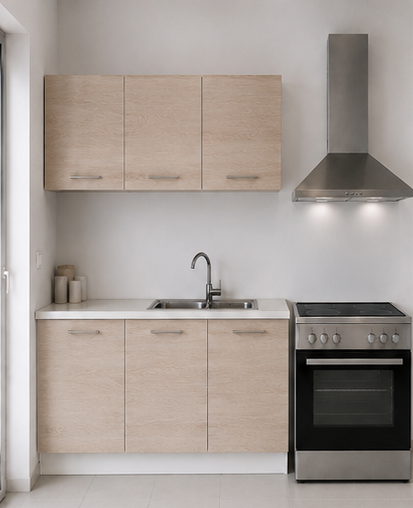 Intrahome Ευθεία Κουζίνα 79 Πλάτος 170 κουτία 52cm / 39cm / 78cm Κρεμαστά – Βάσεις μαζί με πάγκο μελαμίνης 3,2cm Intrahome-sono82364645