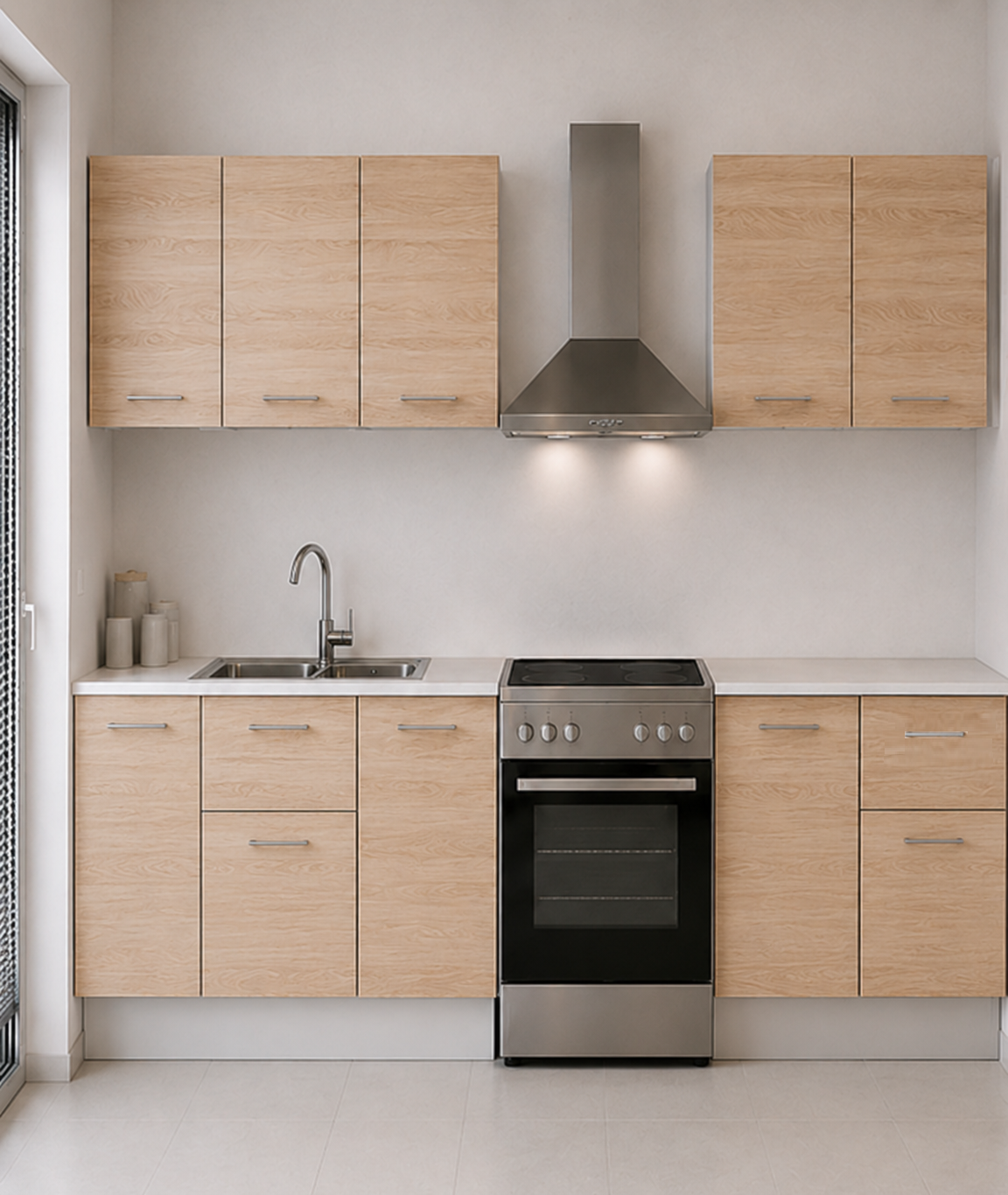Intrahome Ευθεία Κουζίνα 70 Πλάτος 190 κουτία 40cm / 44cm / 48cm / 56cm Κρεμαστά – Βάσεις μαζί με πάγκο μελαμίνης 3,2cm Intrahome-sono82363745