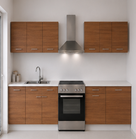 Intrahome Ευθεία Κουζίνα 95 Πλάτος 410 κουτία 84cm / 59cm / 84cm / 96cm / 43cm / 53cm Κρεμαστά – Βάσεις μαζί με πάγκο μελαμίνης 3,2cm  Intrahome-karidi1282366245