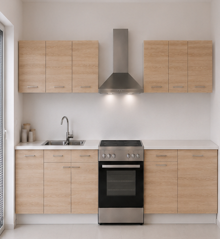 Intrahome Ευθεία Κουζίνα 95 Πλάτος 410 κουτία 84cm / 59cm / 84cm / 96cm / 43cm / 53cm Κρεμαστά – Βάσεις μαζί με πάγκο μελαμίνης 3,2cm  Intrahome-sono82366245