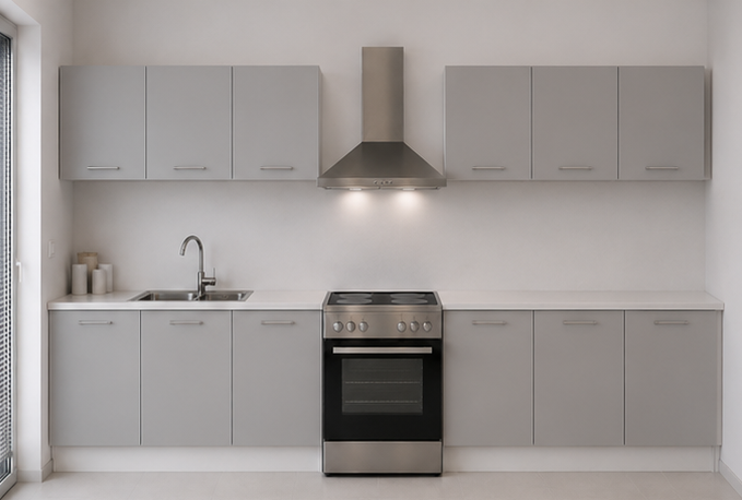 Intrahome Ευθεία Κουζίνα 42 Πλάτος 90 κουτία 53cm / 36cm Κρεμαστά – Βάσεις μαζί με πάγκο μελαμίνης 3,2cm  Intrahome-gkri231282360945