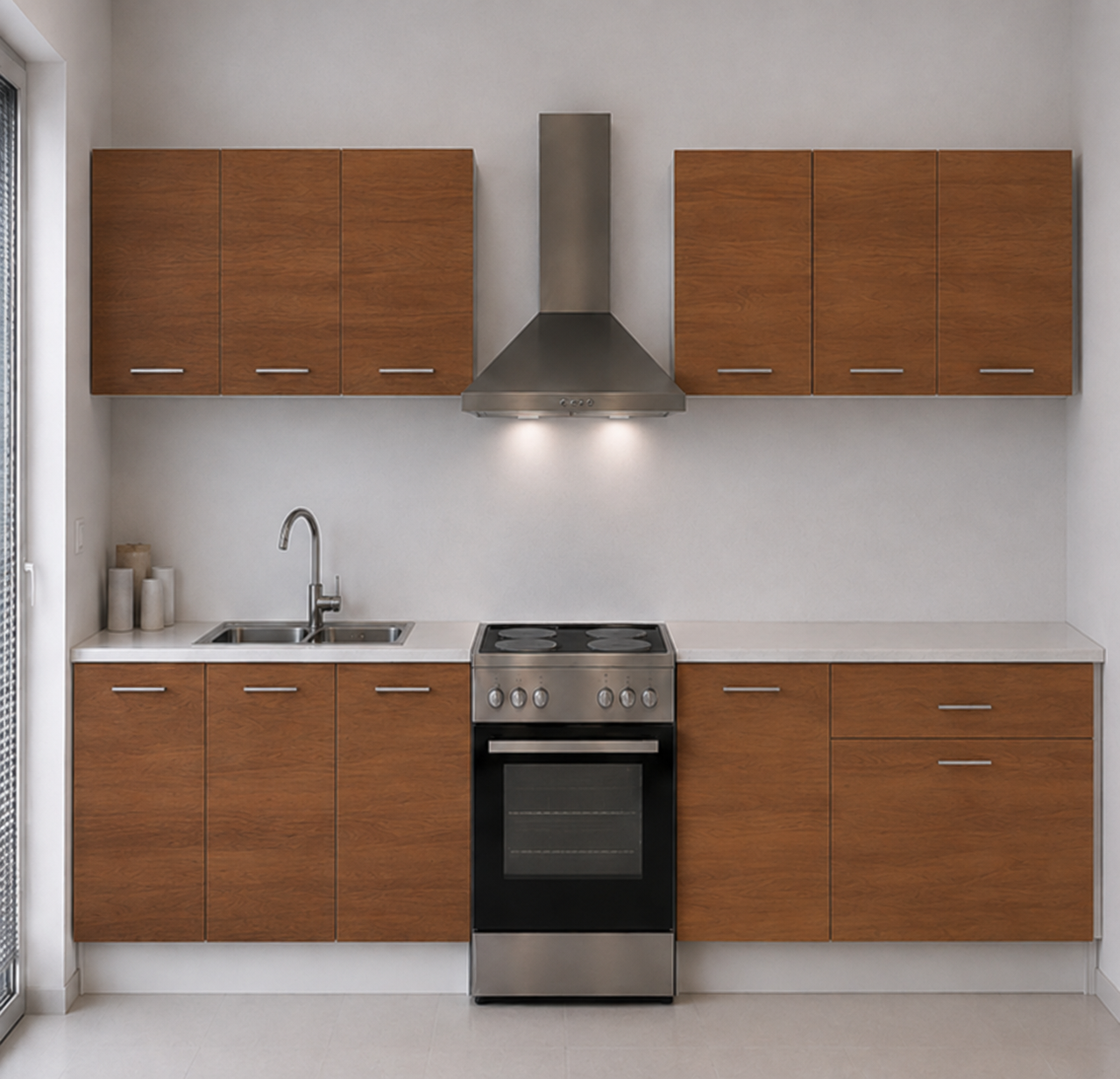 Intrahome Ευθεία Κουζίνα 53 Πλάτος 310 κουτία 39cm / 36cm / 51cm / 53cm / 84cm / 53cm Κρεμαστά – Βάσεις μαζί με πάγκο μελαμίνης 3,2cm  Intrahome-karidi1282362045