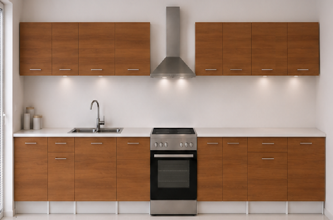 Intrahome Ευθεία Κουζίνα 60 Πλάτος 540 κουτία 82cm / 80cm / 82cm / 84cm / 63cm / 100cm / 60cm Κρεμαστά – Βάσεις μαζί με πάγκο μελαμίνης 3,2cm  Intrahome-karidi1282362745