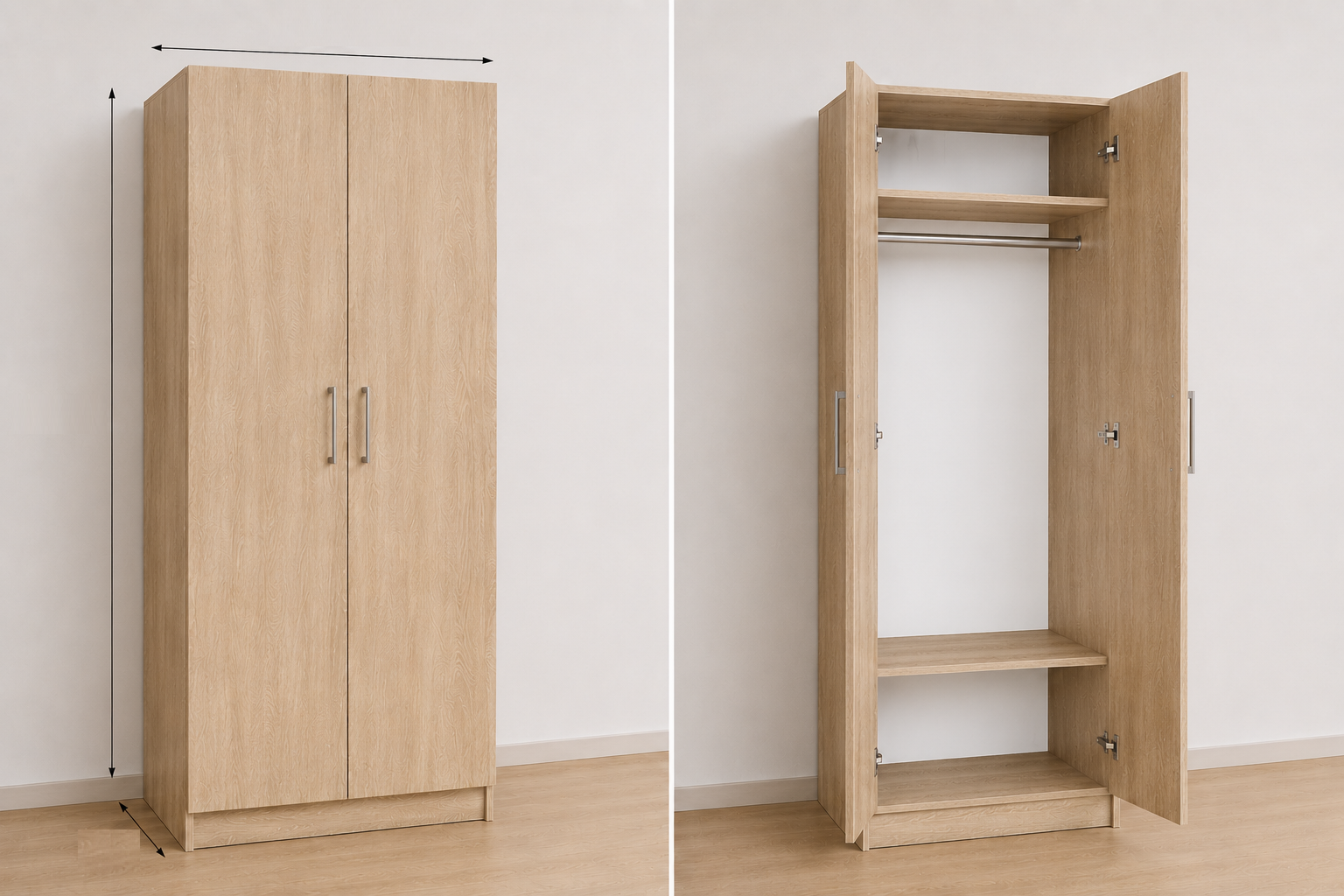 Intrahome Ντουλάπα sonoma-ΔΡΥΣ 76x225x56 N7T1214L-076-225-43083 Κουτί BOX76 χωρίς πατάρι