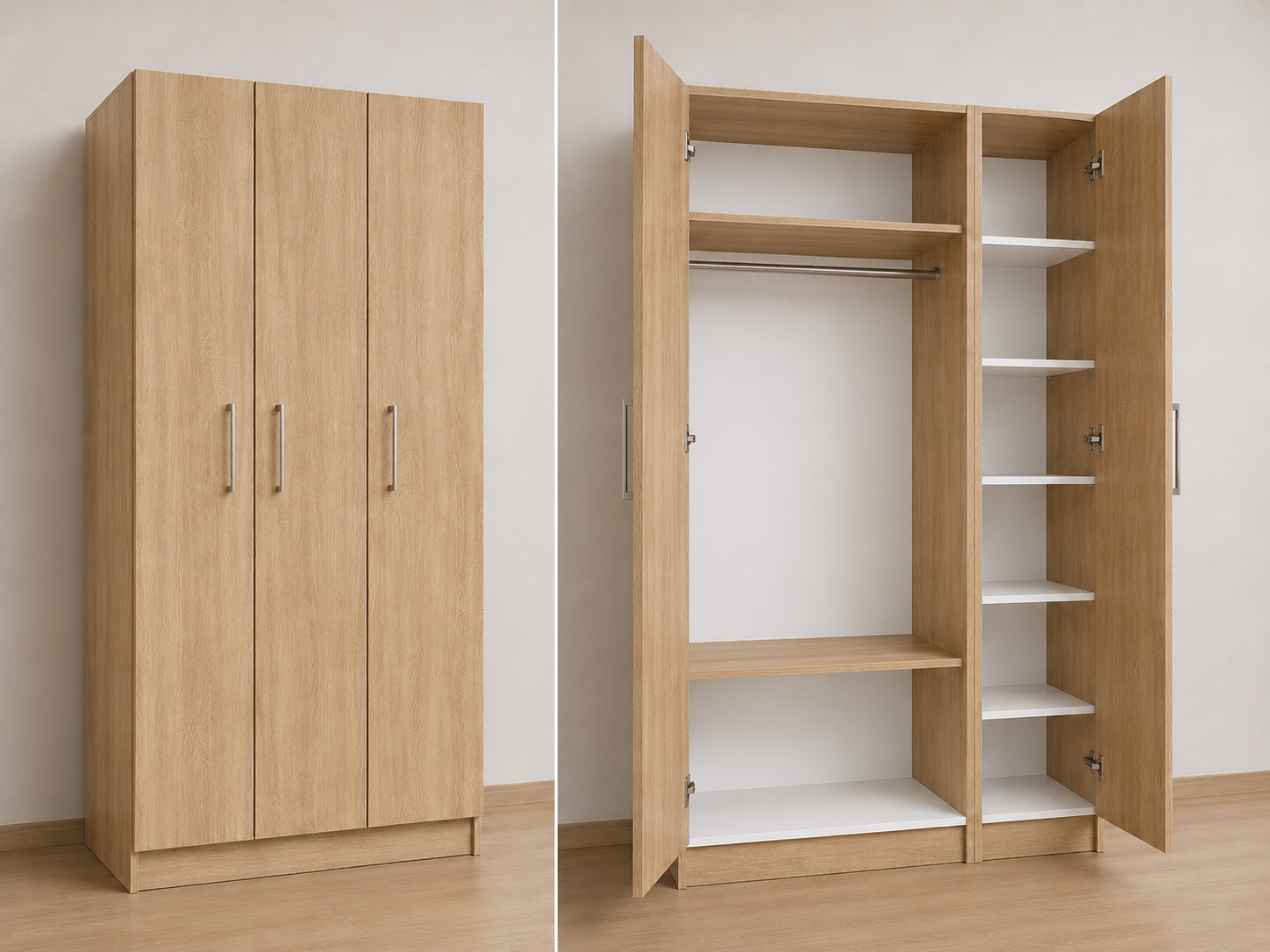 Intrahome Ντουλάπα sonoma-ΔΡΥΣ 143x224x56 N7T1214L-143-224-42779 Κουτί BOX100|BOX43 χωρίς πατάρι