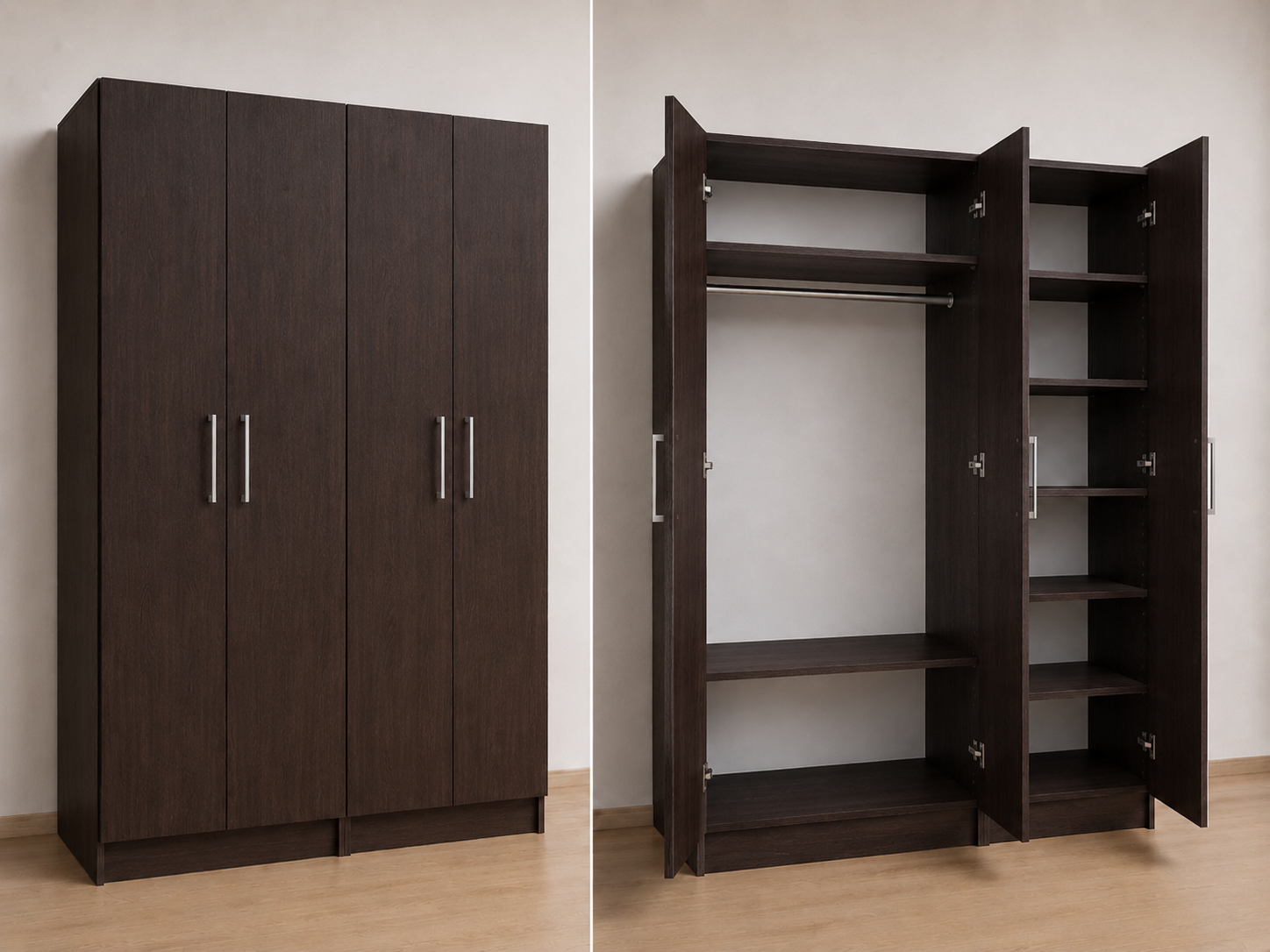Intrahome Ντουλάπα Wenge166x223x56 N8T1215L-166-223-42431 Κουτί BOX100|BOX66 χωρίς πατάρι