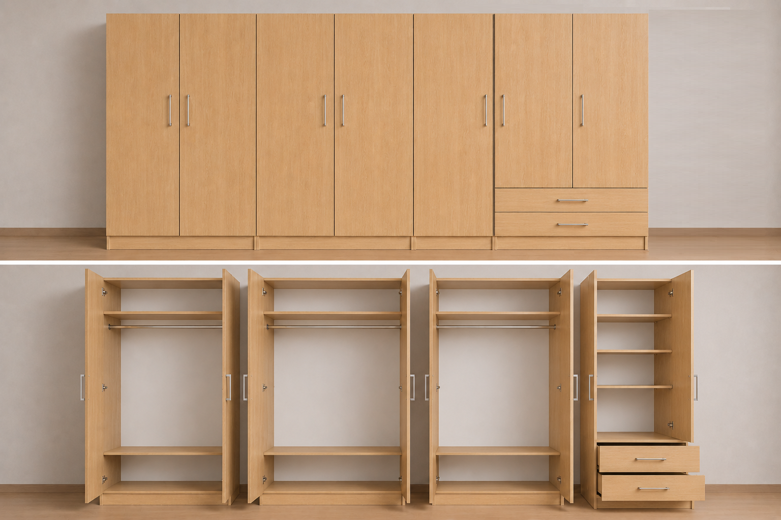 Intrahome Ντουλάπα Sonoma-ΔΡΥΣ 350x193x56 Μαζί με δύο συρτάρια NT121L-350-193-31485  Κουτί  BOX100|BOX100|BOX100|BOX50 χωρίς πατάρι