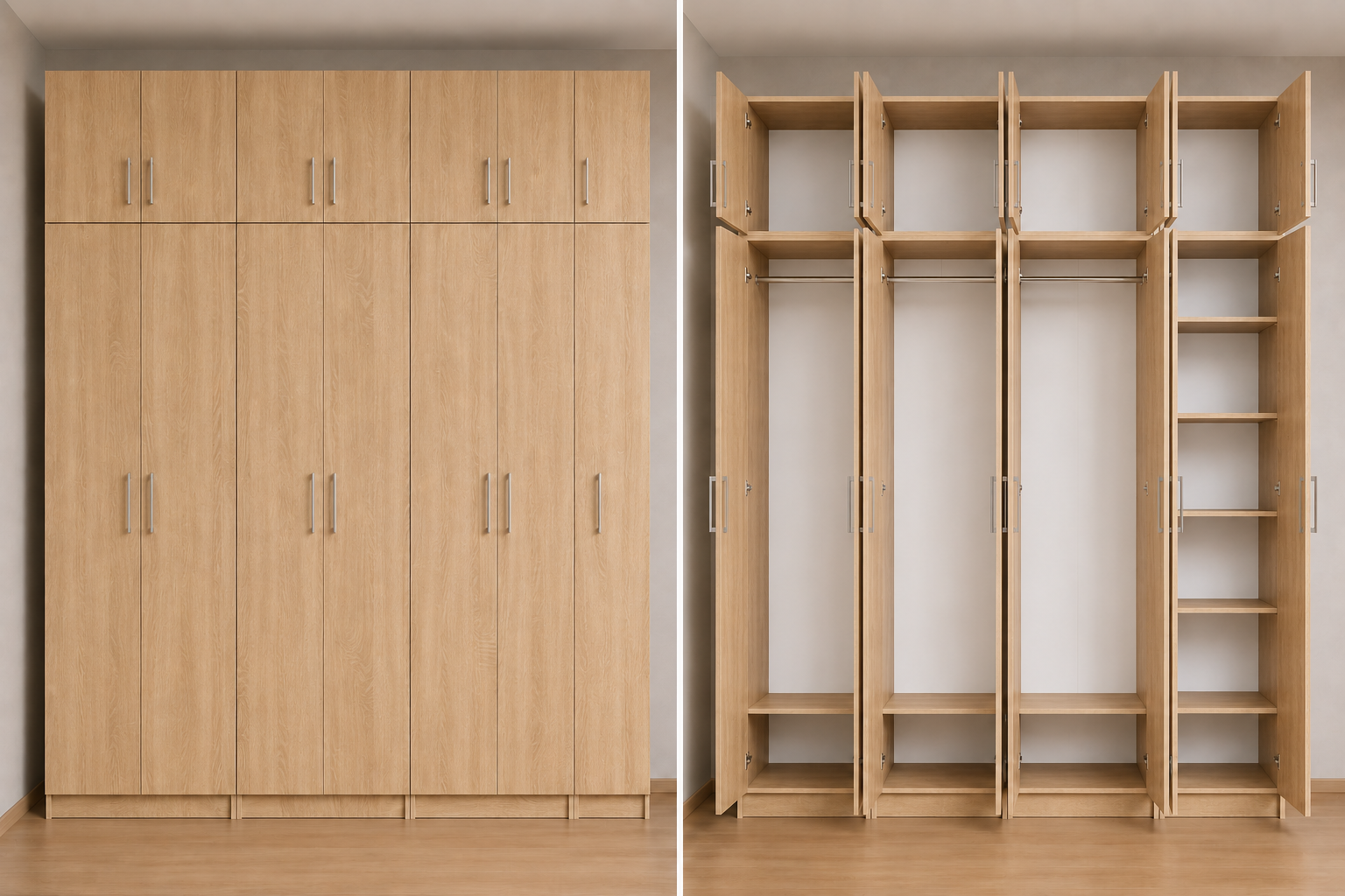 Intrahome Ντουλάπα sonoma-ΔΡΥΣ 316x285x56 με πατάρι 60cm  N7T1214L-316-285-16982  Κουτί  BOX100|BOX100|BOX100|BOX16  Πατάρι  PAT100|PAT100|PAT100|PAT16