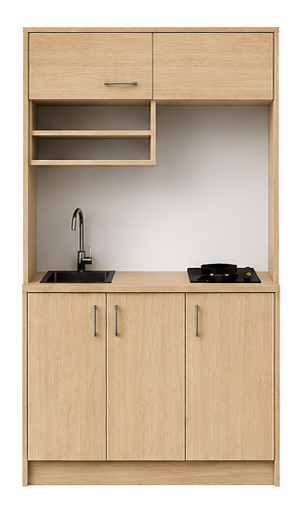 Intrahome Studio105Elite11 Πολυκουζινάκι 92cm, ύψος 220cm, βάθος 50cm, sonoma - δρυς μοριοσανίδα 16mm, πάγκος 32mm, μικρή inox γούρνα αριστερά, εστία 2 ματιών δεξιά, σχέδιο Elite. Intrahome-polikou6587645046