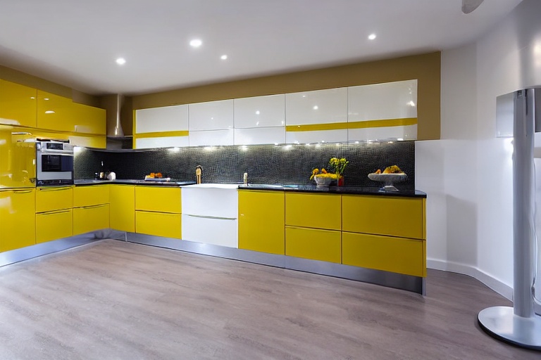 Intrahome Modena Select 1 χρώμα Λακέ Μουσταρδί έπιπλα κουζίνας 10 Μέτρα συνολικα τρέχον μέτρα Intrahome-65653363