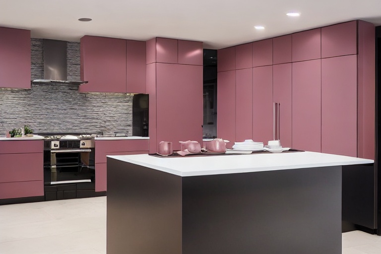 Intrahome Modena Lux 1 χρώμα Λακέ Σκονισμένο Ροζ έπιπλα κουζίνας 10 Μέτρα συνολικα τρέχον μέτρα Intrahome-65653353