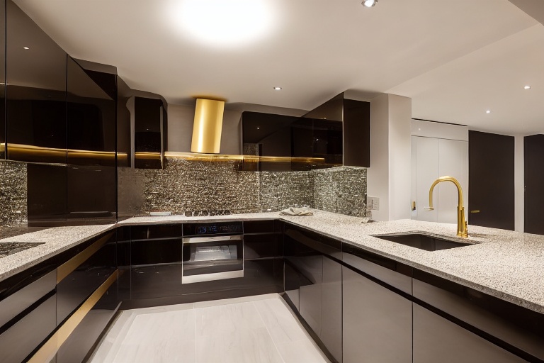 Intrahome Napoli Style 1 χρώμα Γυαλιστερό Χρυσό έπιπλα κουζίνας 10 Μέτρα συνολικα τρέχον μέτρα Intrahome-65653329