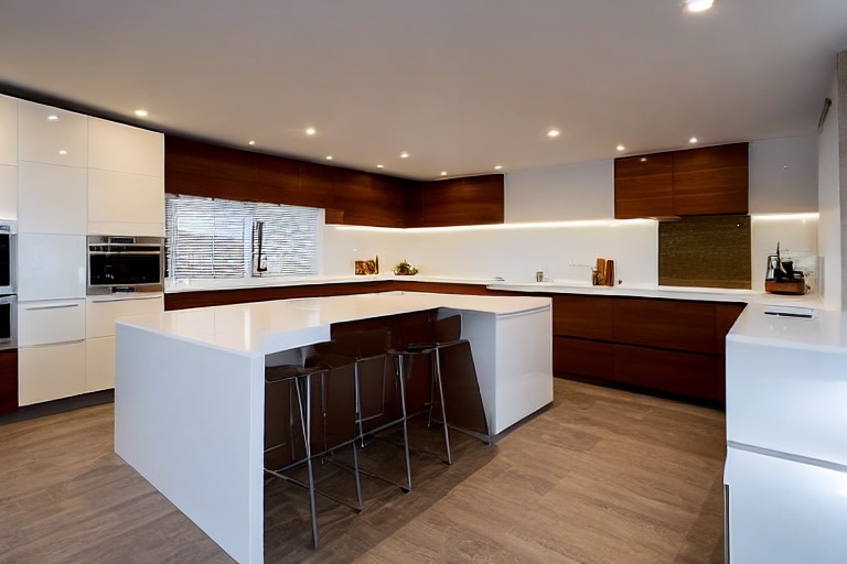 Intrahome Roma One 1 χρώμα Κρεμ Πάνω & Ξύλο Κάτω έπιπλα κουζίνας 10 Μέτρα συνολικα τρέχον μέτρα Intrahome-65653295