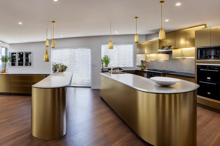 Intrahome Aurora Design 1 χρώμα Βουρτσιστό Χρυσό έπιπλα κουζίνας 10 Μέτρα συνολικα τρέχον μέτρα Intrahome-65653288