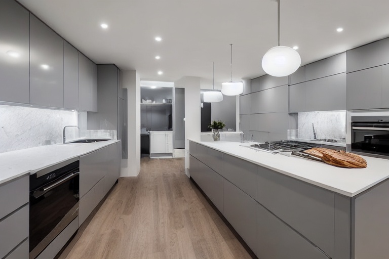 Intrahome Aria Elegance 1 χρώμα Λακέ Γκρι Ανοιχτό έπιπλα κουζίνας 10 Μέτρα συνολικα τρέχον μέτρα Intrahome-65653219