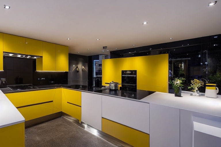 Intrahome Urban Elegance 1 χρώμα Λακέ Μουσταρδί έπιπλα κουζίνας 10 Μέτρα συνολικα τρέχον μέτρα Intrahome-65653159