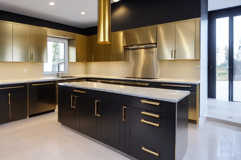 Intrahome Scandi Modern 1 χρώμα Βουρτσιστό Χρυσό έπιπλα κουζίνας 10 Μέτρα συνολικα τρέχον μέτρα Intrahome-65653104