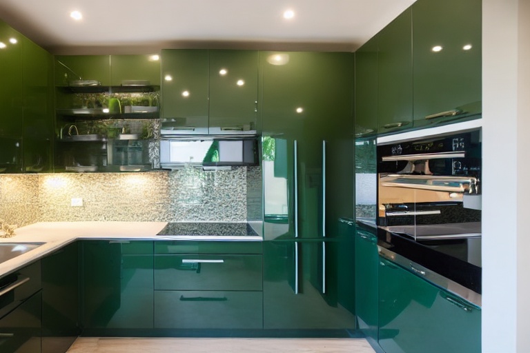 Intrahome Scandi Concept 1 χρώμα Λακέ Πράσινο Δάσους έπιπλα κουζίνας 10 Μέτρα συνολικα τρέχον μέτρα Intrahome-65653101