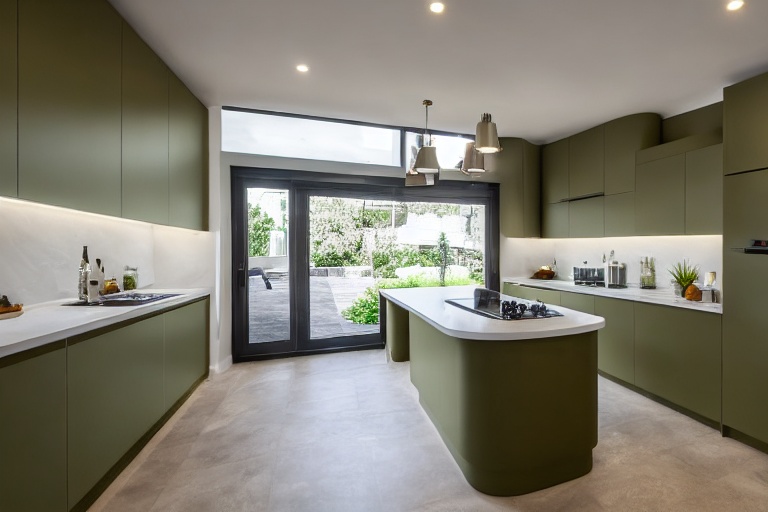 Intrahome Scandi Elegance 1 χρώμα Λακέ Λαδί έπιπλα κουζίνας 10 Μέτρα συνολικα τρέχον μέτρα Intrahome-65653099