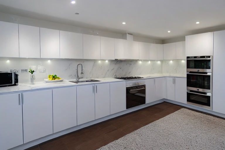 Intrahome Monaco Modern 1 χρώμα Εφέ Λευκού Μαρμάρου έπιπλα κουζίνας 10 Μέτρα συνολικα τρέχον μέτρα Intrahome-65652964
