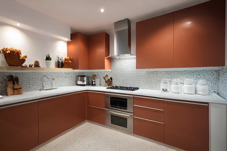 Intrahome Olympia Craft 1 χρώμα Λακέ Τερακότα έπιπλα κουζίνας 10 Μέτρα συνολικα τρέχον μέτρα Intrahome-65652898
