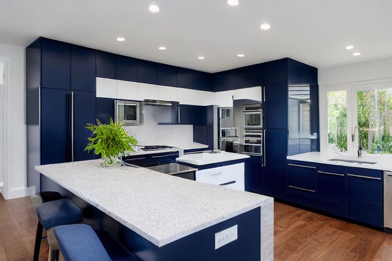 Intrahome Iris Design 1 χρώμα Νησί Μπλε & Λευκό Περίμετρος έπιπλα κουζίνας 10 Μέτρα συνολικα τρέχον μέτρα Intrahome-65652888