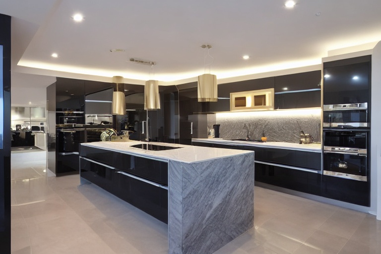 Intrahome Estia Elegance 1 χρώμα Χρυσό & Σκούρο Γκρι έπιπλα κουζίνας 10 Μέτρα συνολικα τρέχον μέτρα Intrahome-65652859