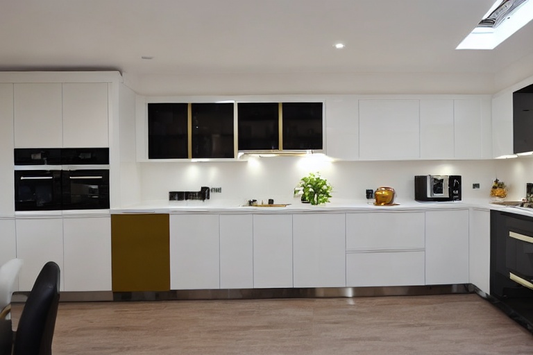 Intrahome Thalassa Modern 1 χρώμα Ορείχαλκος & Λευκό Λακέ έπιπλα κουζίνας 10 Μέτρα συνολικα τρέχον μέτρα Intrahome-65652804