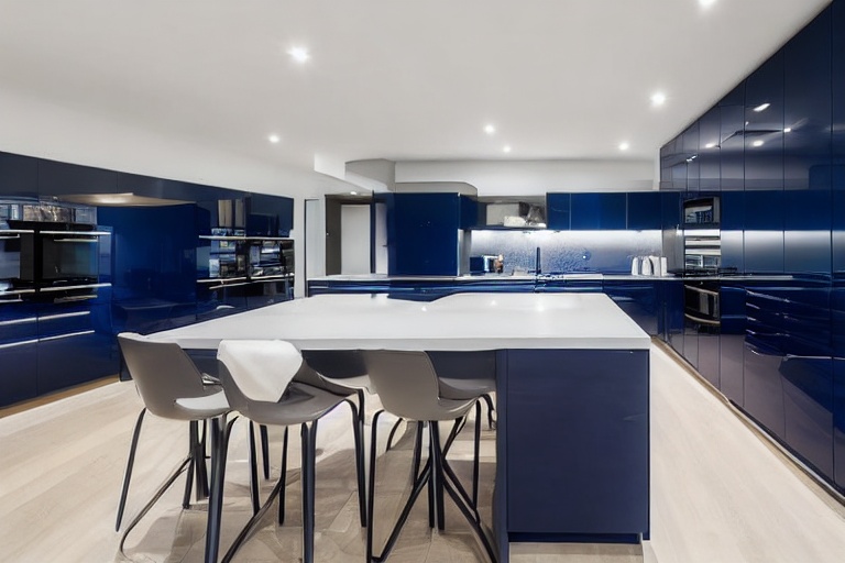 Intrahome Aegean Elegance 1 χρώμα Λακέ Ναυτικό Μπλε έπιπλα κουζίνας 10 Μέτρα συνολικα τρέχον μέτρα Intrahome-65652779