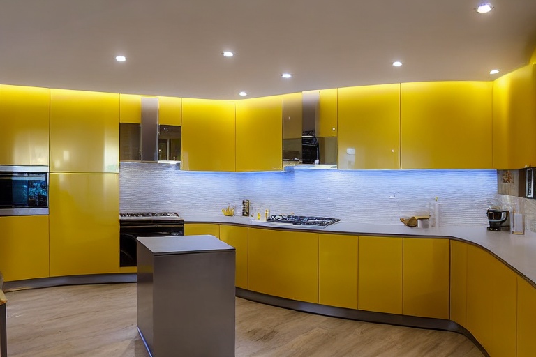 Intrahome Mykonos Pro 1 χρώμα Λακέ Μουσταρδί έπιπλα κουζίνας 10 Μέτρα συνολικα τρέχον μέτρα Intrahome-65652734