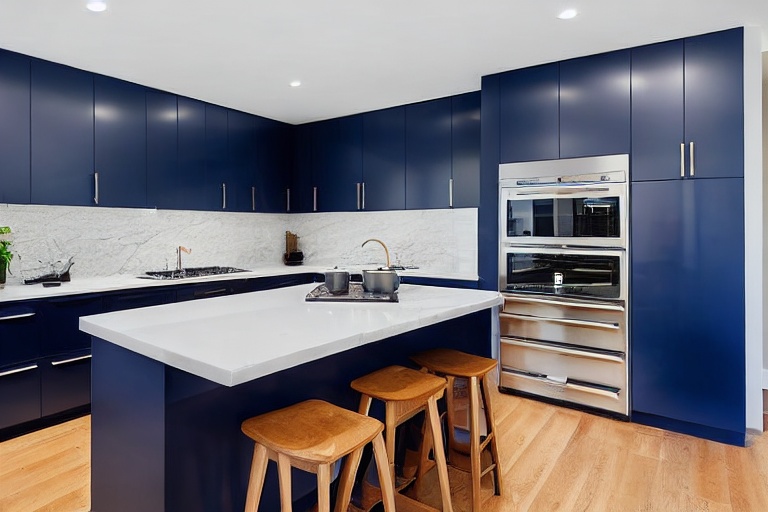 Intrahome Eterna Studio 1 χρώμα Λακέ Ναυτικό Μπλε έπιπλα κουζίνας 10 Μέτρα συνολικα τρέχον μέτρα Intrahome-65652680