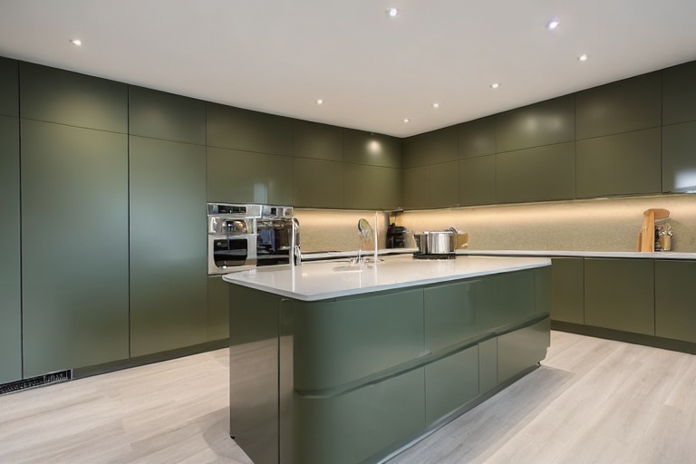 Intrahome Linea Modern 1 χρώμα Λακέ Σάλβια έπιπλα κουζίνας 10 Μέτρα συνολικα τρέχον μέτρα Intrahome-65652664