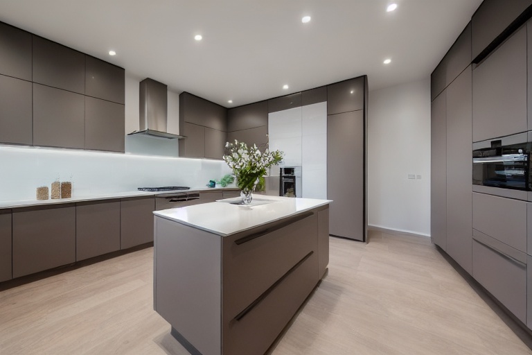 Intrahome Prisma Design 1 χρώμα Γκρι Ανοιχτό Πάνω & Δρυς Σκούρα Κάτω έπιπλα κουζίνας 10 Μέτρα συνολικα τρέχον μέτρα Intrahome-65652568