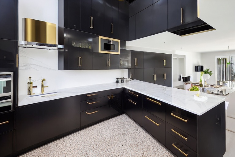 Intrahome Vertex Modern 1 χρώμα Χρυσό & Σκούρο Γκρι έπιπλα κουζίνας 10 Μέτρα συνολικα τρέχον μέτρα Intrahome-65652544